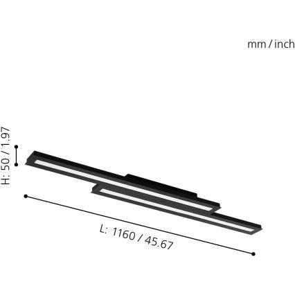 Eglo 31715 - LED loftlampe m. RGBW-farver dæmpbar SALITERAS-Z LED/20,4W/230V 2700-6500K sort