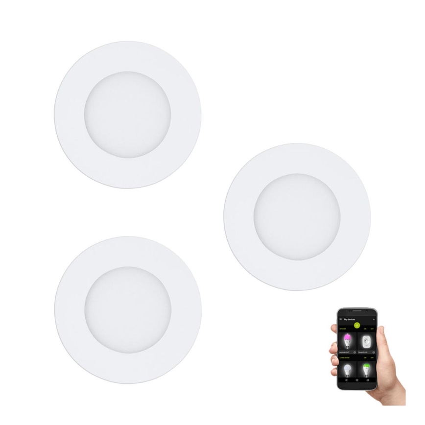 Eglo 31741 - Sæt med 3 LED-dæmpbare indbygningsspots til badeværelse FUEVA-Z LED/2,8W/230V 2700-6500K IP44 hvid Ø 8,5 cm