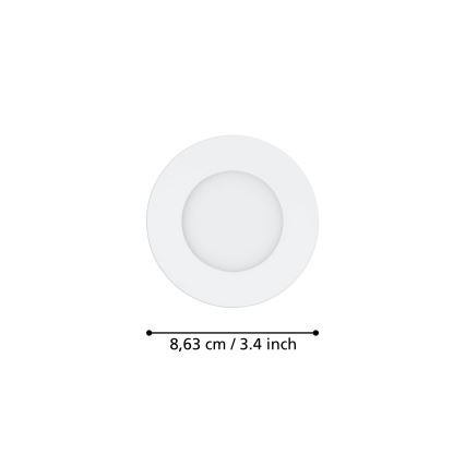 Eglo 31741 - Sæt med 3 LED-dæmpbare indbygningsspots til badeværelse FUEVA-Z LED/2,8W/230V 2700-6500K IP44 hvid Ø 8,5 cm