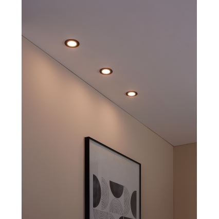 Eglo 31743 - Sæt med 3 dæmpbare LED-indbygningsspots til badeværelse FUEVA-Z LED/2,8W/230V 2700–6500 K IP44 sort Ø 8,5 cm