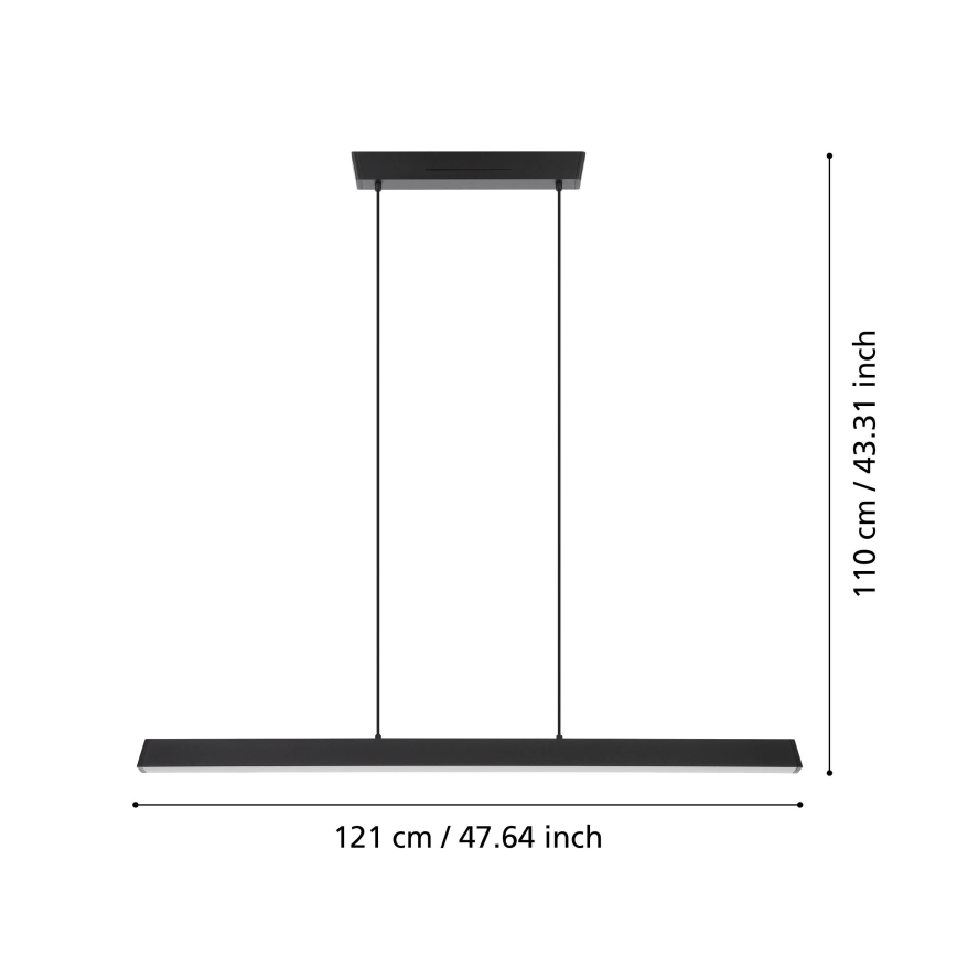 Eglo 31756 - LED pendel m. RGBW-farver dæmpbar SIMOLARIS-Z LED/35W/230V 2700-6500K sort