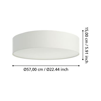 Eglo 31766 - LED RGBW dæmpbar loftlampe ROMAO-Z LED/35W/230V 2700-6500K Ø 57 cm hvid