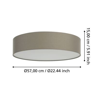 Eglo 31767 - LED RGBW dæmpbar loftlampe ROMAO-Z LED/35W/230V 2700-6500K Ø 57 cm taupe