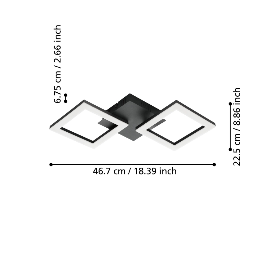 Eglo 31773 - LED loftlampe dæmpbar PARANDAY-Z LED/15,5W/230V 3000-6500K sort