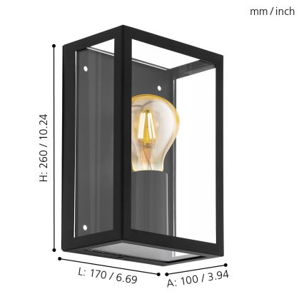 Eglo 31778 - LED RGBW dæmpbar udendørs vægarmatur ALAMONTE-Z LED/4,9W/230V 3000K IP44 sort