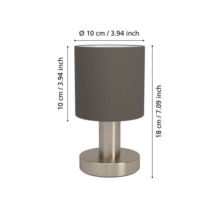 Eglo - Bordlampe 1xE14/40W/230V brun/mat krom