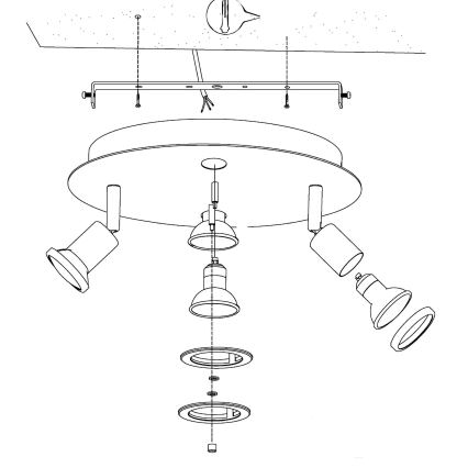 Eglo 32001 - LED loftlampe PAWEDO 1 4xGU10-LED/3W/230V