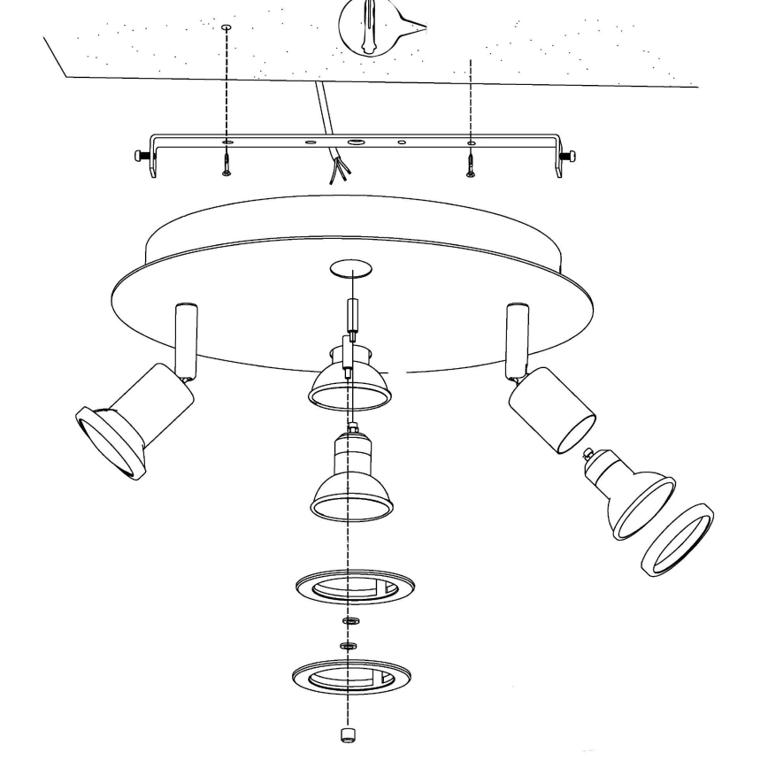 Eglo 32001 - LED loftlampe PAWEDO 1 4xGU10-LED/3W/230V