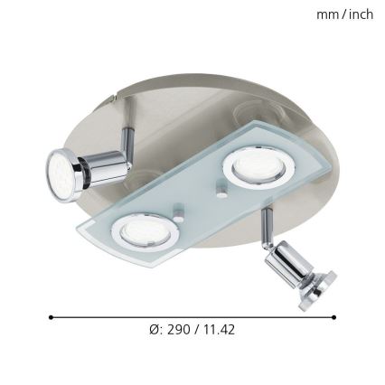 Eglo 32001 - LED loftsbelysning PAWEDO 1 4xGU10-LED/3W/230V