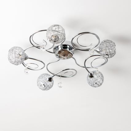 Eglo 32103 - LED overflademonteret loftlampe VELAGO 5xG9/33W/230V blank krom