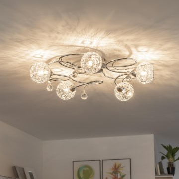Eglo 32103 - LED påbygget lysekrone VELAGO 5xG9/33W/230V poleret krom