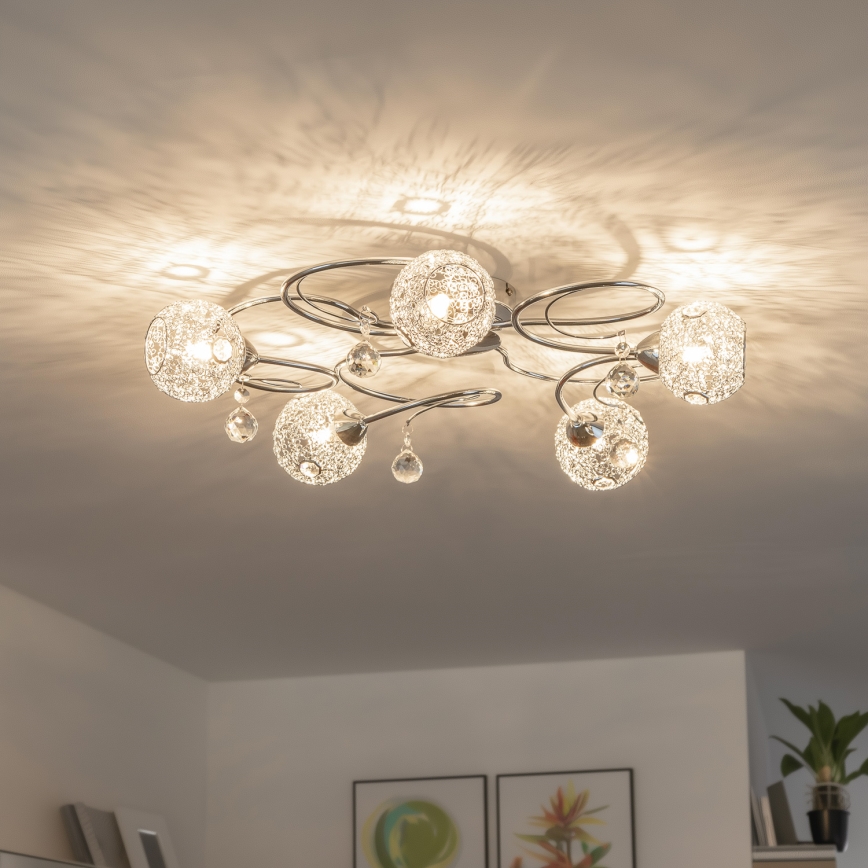 Eglo 32103 - LED påbygget lysekrone VELAGO 5xG9/33W/230V poleret krom