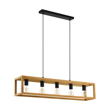 Eglo 32143 - Pendel på kabel BLACKCROWN 5xE27/40W/230V brun