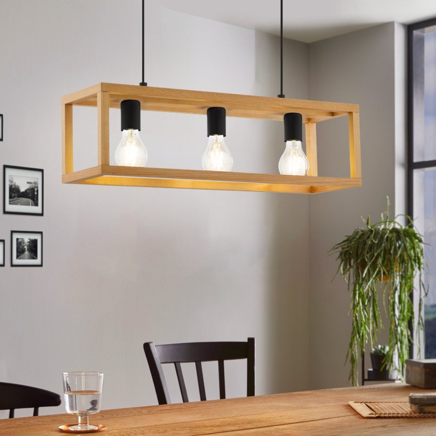 Eglo 32144 - Pendel på kabel BLACKCROWN 3xE27/40W/230V brun