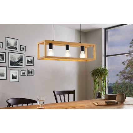 Eglo 32144 - Pendel på kabel BLACKCROWN 3xE27/40W/230V brun