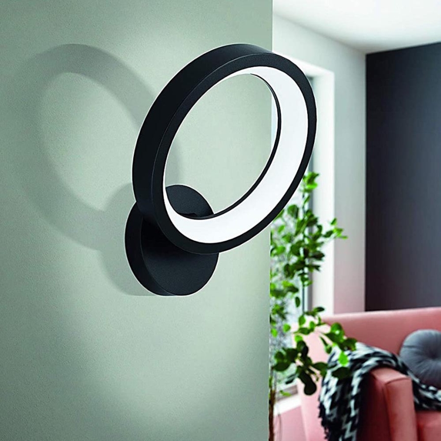 Eglo 32325 - LED væglampe m. RGBW-farver dæmpbar MARGHERA-C LED/16W/230V 2700-6500K sort