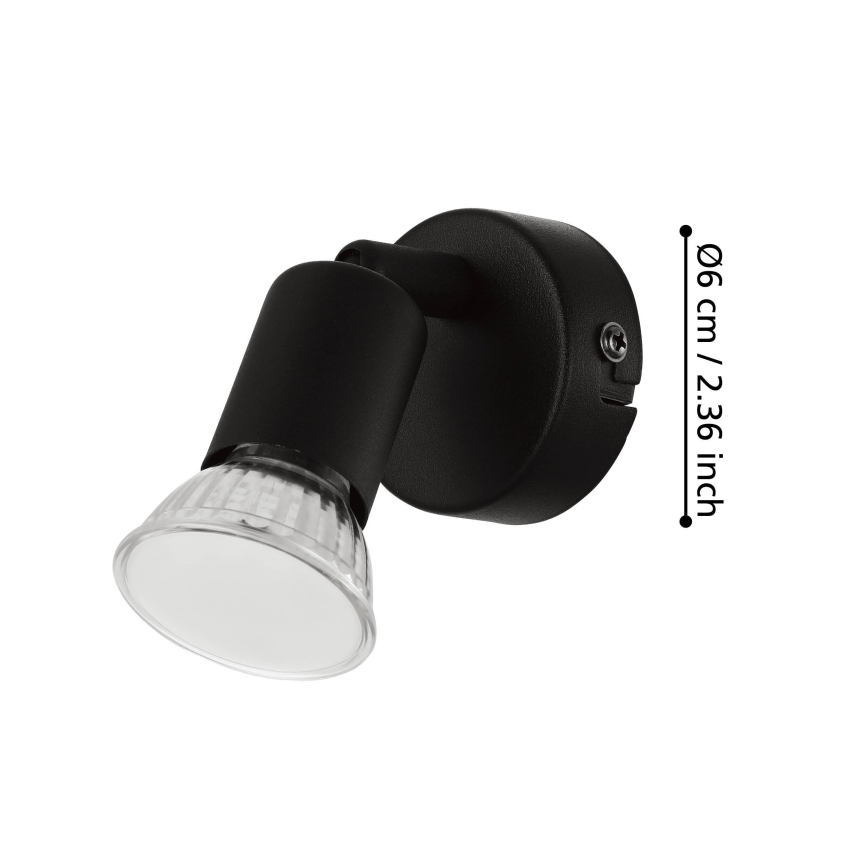 Eglo - LED vægspot 1xGU10/2,8W/230V 3000K sort