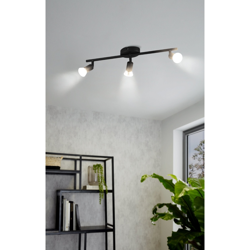 Eglo - LED spotlampe 3xGU10/2,8W/230V 3000K sort