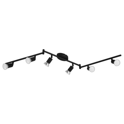 Eglo - LED spotlampe 6xGU10/2,8W/230V 3000K sort