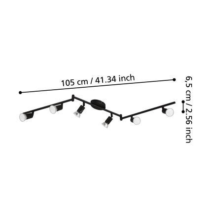 Eglo - LED spotlampe 6xGU10/2,8W/230V 3000K sort