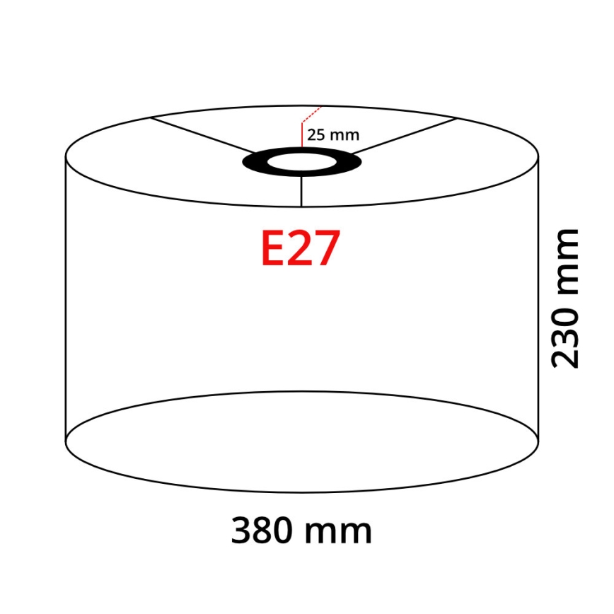 Eglo 32484 - Universel lampeskærm TUNJA E27 diameter 38 cm grå