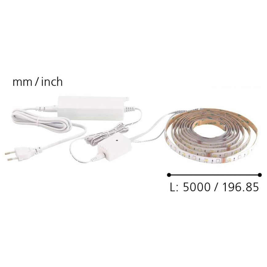 Eglo - LED lysbånd 5 m RGB-farver STRIPE-C LED/19W/230V