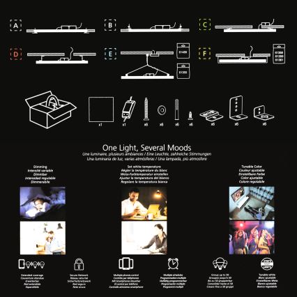Eglo 32734 - LED RGBW dæmpbar overflademonteret 2 i 1 SALOBRENA-C LED/34W/230V hvid + fjernbetjening