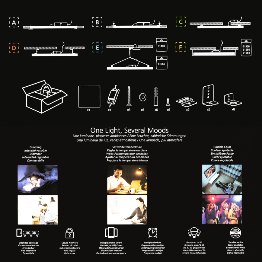 Eglo 32734 - LED RGBW dæmpbar overflademonteret 2 i 1 SALOBRENA-C LED/34W/230V hvid + fjernbetjening