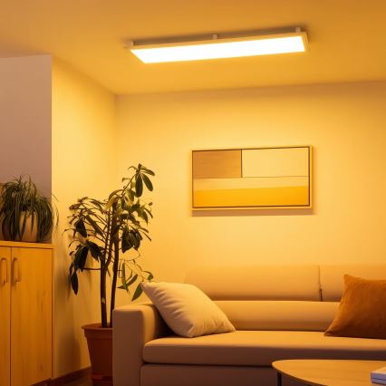 Eglo 32734 - LED RGBW dæmpbar overflademonteret 2 i 1 SALOBRENA-C LED/34W/230V hvid + fjernbetjening