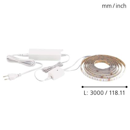 Eglo - LED RGB-strimmel 3m STRIPE-C LED-RGB/11,4W/230V