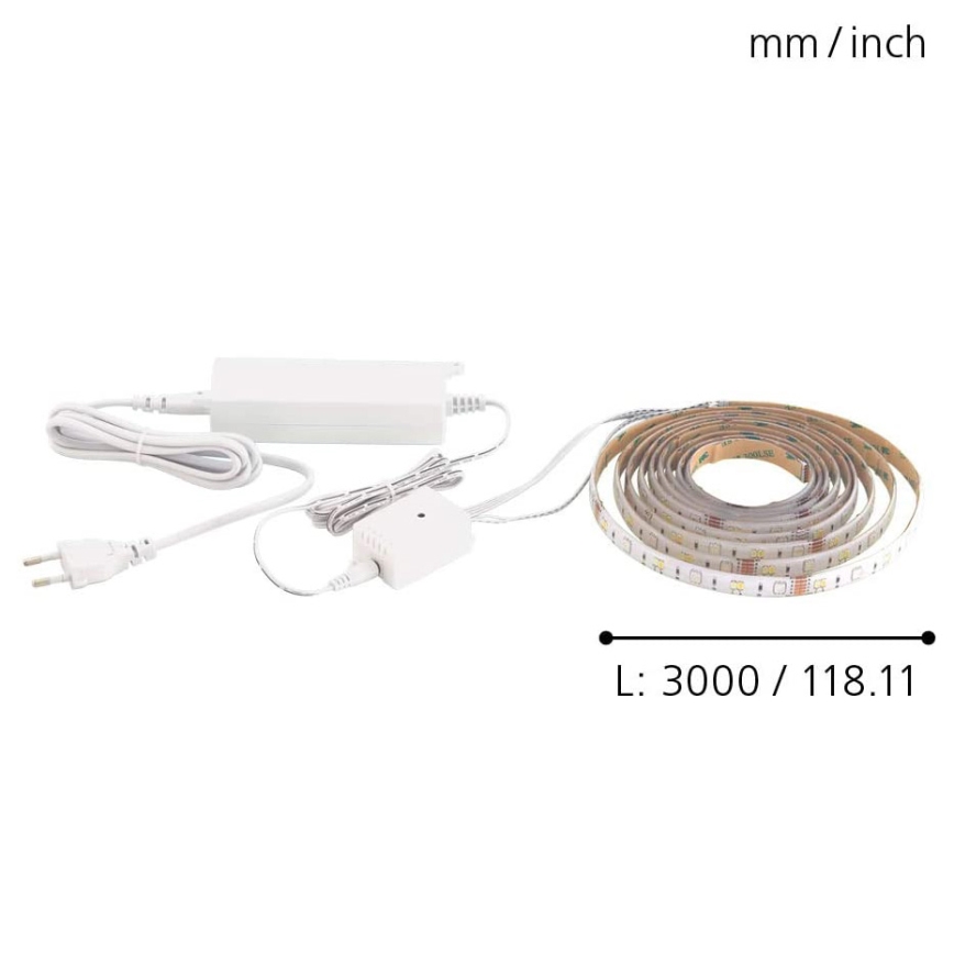 Eglo - LED RGB-strimmel 3m STRIPE-C LED-RGB/11,4W/230V