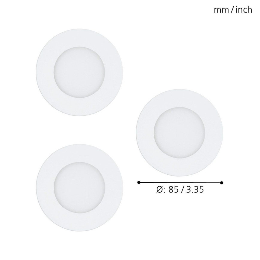 Eglo - Sæt med 3 LED RGB dæmpbare indbygningsspots FUEVA-C LED/3W/230V Ø 8,5 cm