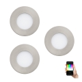 Eglo 32882 - 3x LED indbygningslampe m. RGB-farver dæmpbar FUEVA-C 1xLED/3W/230V