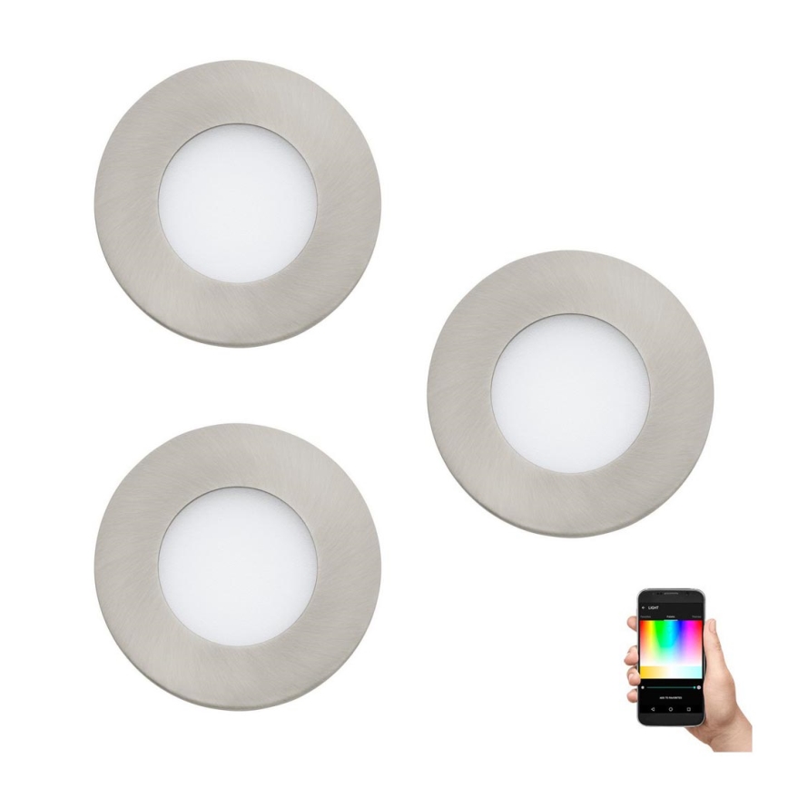 Eglo 32882 - 3x LED indbygningslampe m. RGB-farver dæmpbar FUEVA-C 1xLED/3W/230V