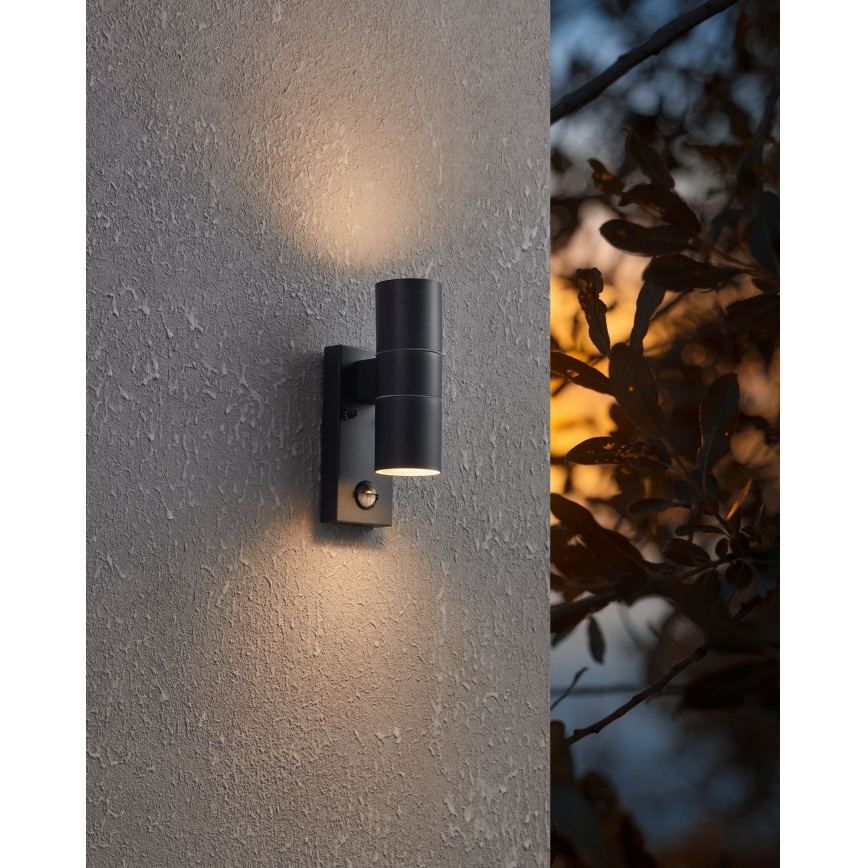 Eglo - LED Udendørs væglampe med sensor 2xGU10/3W/230V IP44