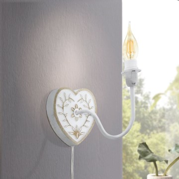 Eglo 33004 - Væglampe 1xE14/40W/230V hvid/patina