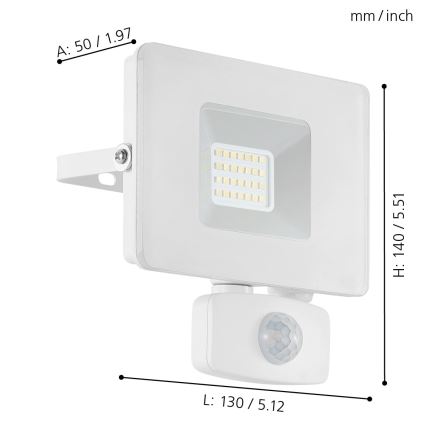 Eglo - LED projektør med sensor LED/20W/230V IP44