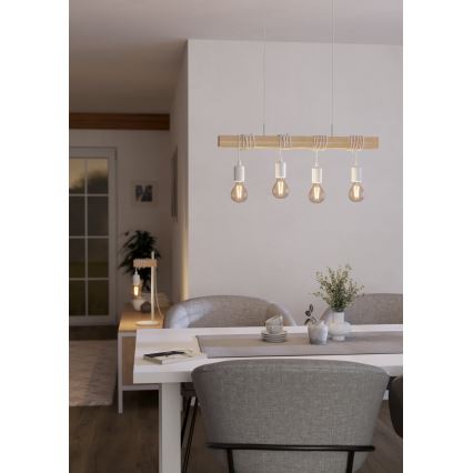 Eglo - Lysekrone i en snor TOWNSHEND 4xE27/60W/230V