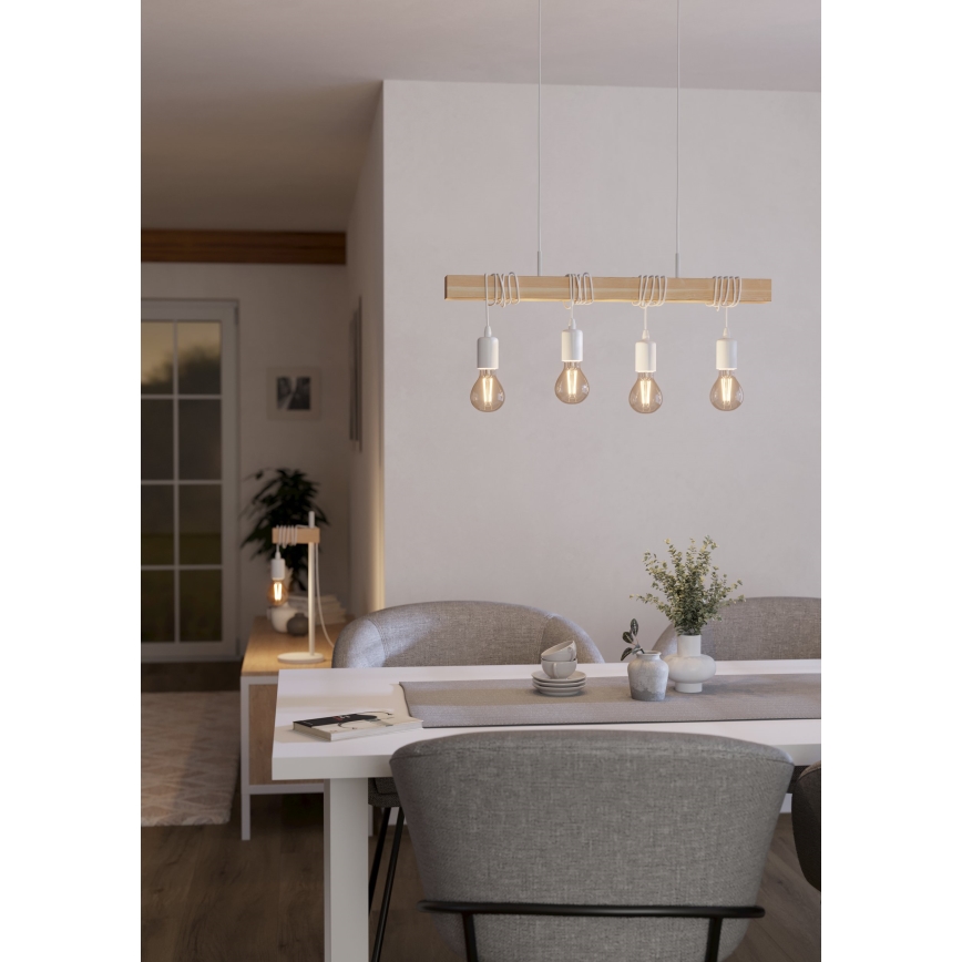 Eglo - Lysekrone i en snor TOWNSHEND 4xE27/60W/230V