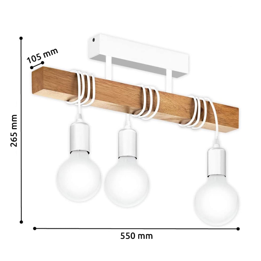 Eglo - Fastmonteret lysekrone TOWNSHEND 3xE27/60W/230V
