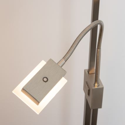 Eglo 33182 - LED gulvlampe dæmpbar SOLANO 1xLED/26W/230V +1xLED/3,2W 3000K mat krom