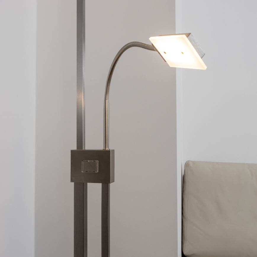 Eglo 33182 - LED gulvlampe dæmpbar SOLANO 1xLED/26W/230V +1xLED/3,2W 3000K mat krom