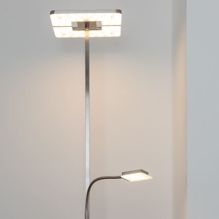 Eglo 33182 - LED gulvlampe dæmpbar SOLANO 1xLED/26W/230V +1xLED/3,2W 3000K mat krom