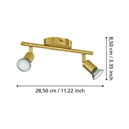 Eglo - LED spotlampe 2xGU10/2,8W/230V 3000K guldfarvet