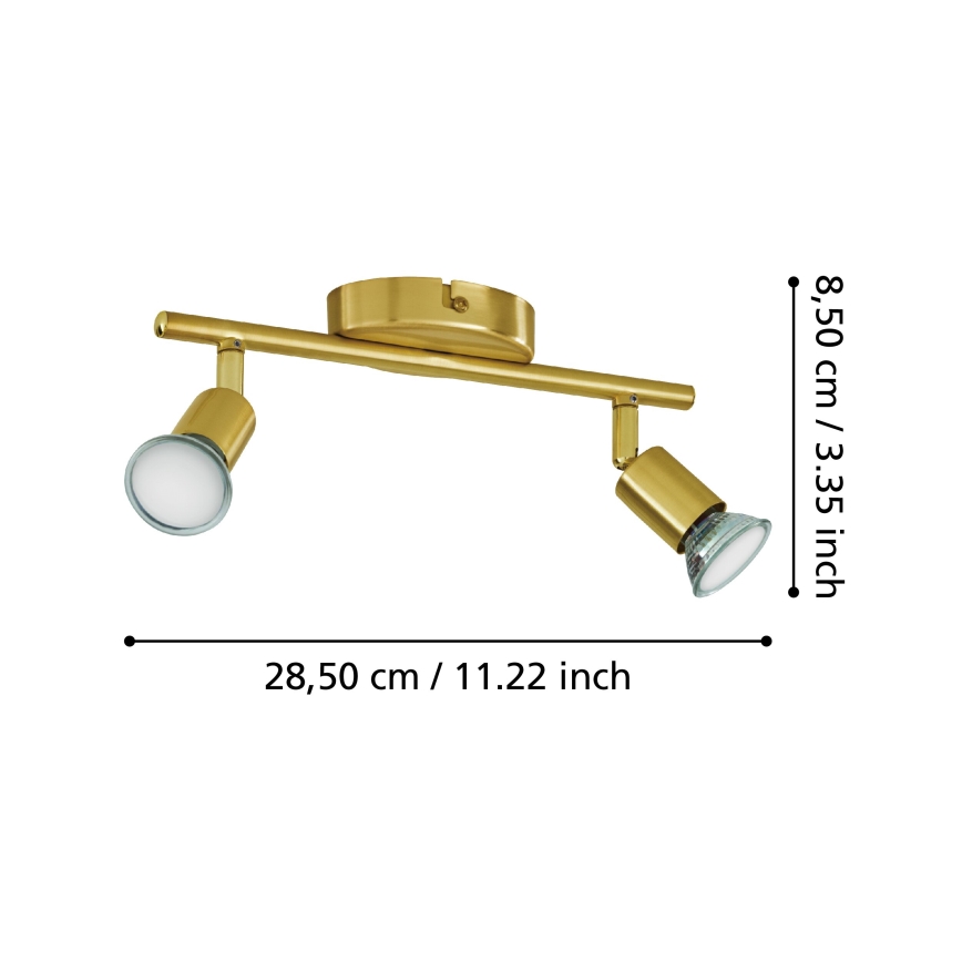 Eglo - LED spotlampe 2xGU10/2,8W/230V 3000K guldfarvet