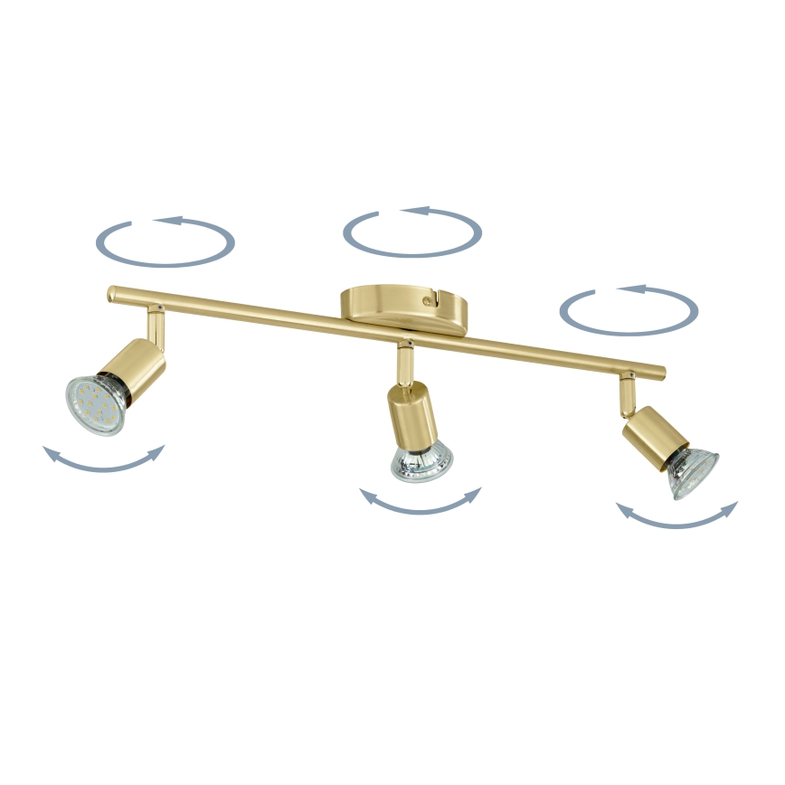 Eglo - LED spotlampe 3xGU10/2,8W/230V 3000K guldfarvet