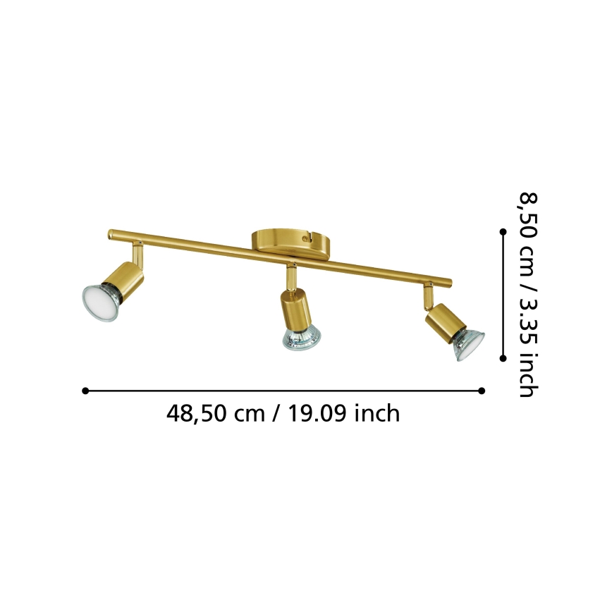 Eglo - LED spotlampe 3xGU10/2,8W/230V 3000K guldfarvet