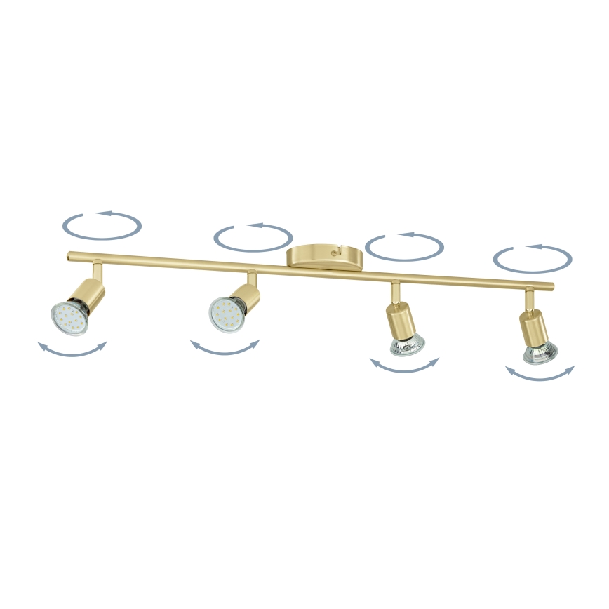 Eglo - LED spotlampe 4xGU10/2,8W/230V 3000K guldfarvet