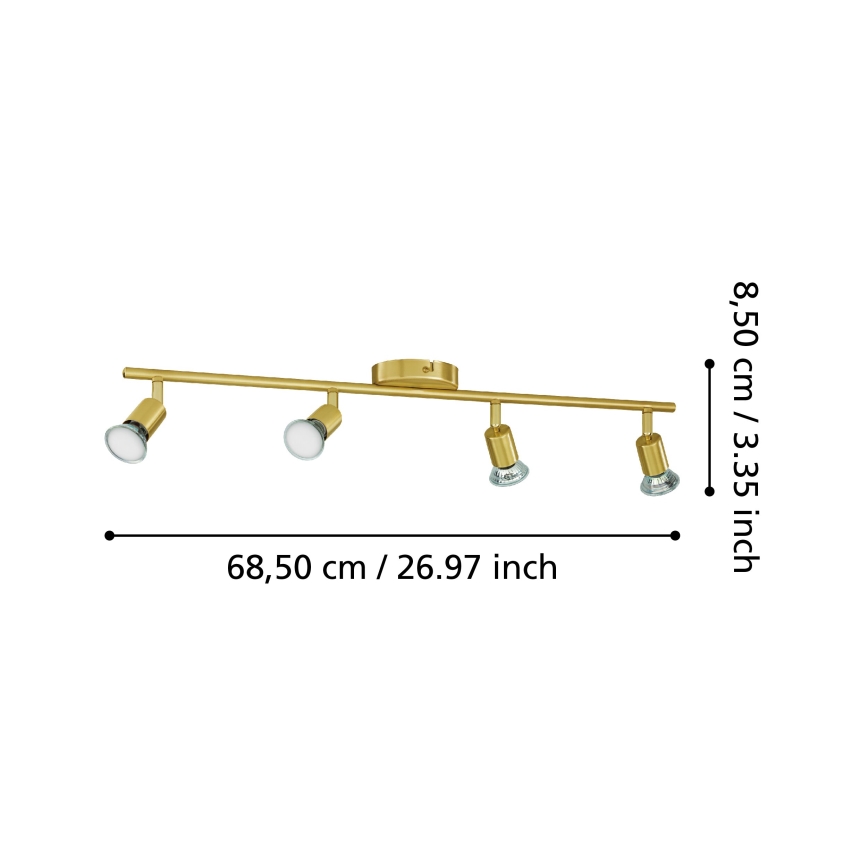 Eglo - LED spotlampe 4xGU10/2,8W/230V 3000K guldfarvet