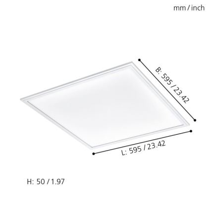Eglo 33204 - LED lampe m. RGBW-farver dæmpbar SALOBRENA-C LED/34W/230V 2700-6500K + fjernbetjening